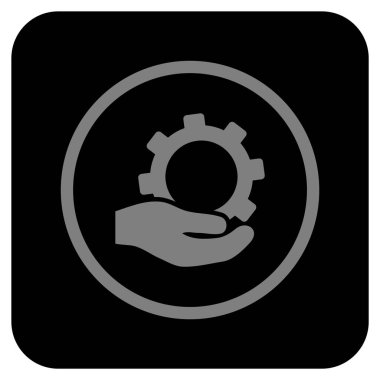 Hizmet düz kare vektör simgesi