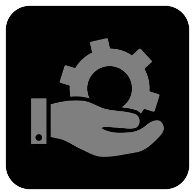 Hizmet düz kare vektör simgesi