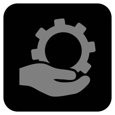 Hizmet düz kare vektör simgesi