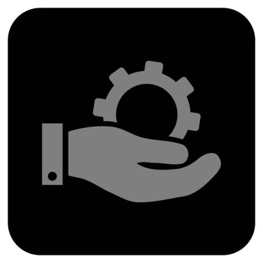 Hizmet düz kare vektör simgesi