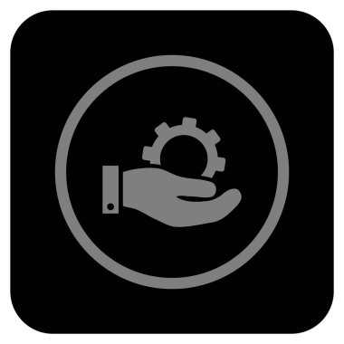 Hizmet düz kare vektör simgesi