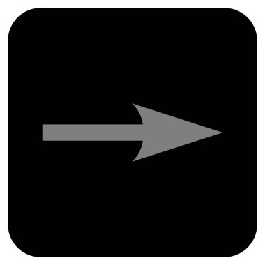 Keskin ok sağ düz vektör simgesi kare