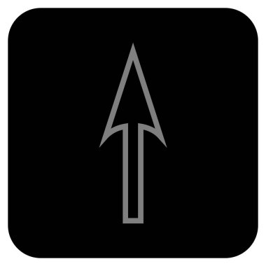 Düz kare vektör simge yukarı ok keskin