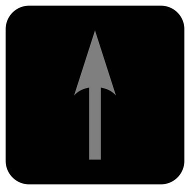Düz kare vektör simge yukarı ok keskin