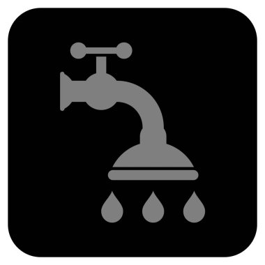 Duş musluk düz kare vektör simgesi
