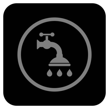 Duş musluk düz kare vektör simgesi