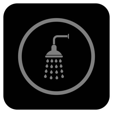 Duş düz kare vektör simgesi