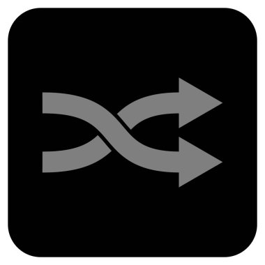 Shuffle oklar sağ düz vektör simgesi kare