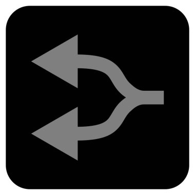 Oklar sol düz kare vektör simge bölme