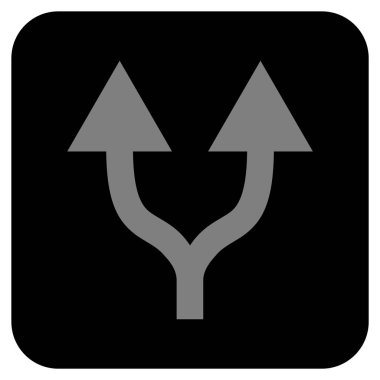 Düz kare vektör simge yukarı okları bölme