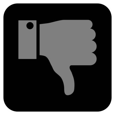 Başparmak aşağı düz vektör simgesi kare