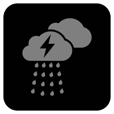 Fırtına bulutları düz kare vektör simgesi