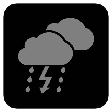 Fırtına bulutları düz kare vektör simgesi