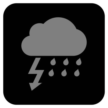 Fırtına düz kare vektör simgesi