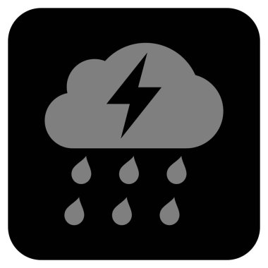 Fırtına düz kare vektör simgesi