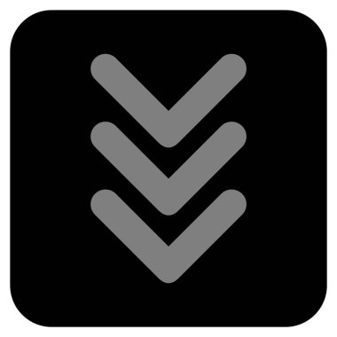 Vektör simge düz aşağı çift ok ucu kare