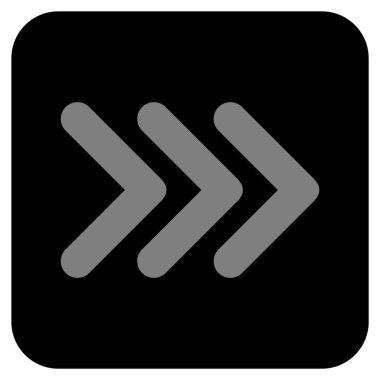 Sağa üçlü ok ucu düz vektör simgesi kare