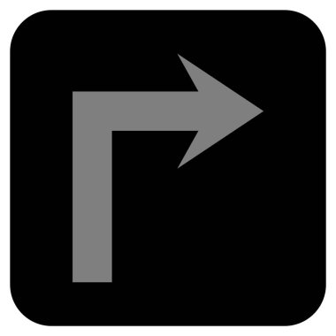 Vektör simge düz kare sağa dönün