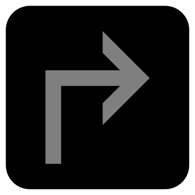 Vektör simge düz kare sağa dönün