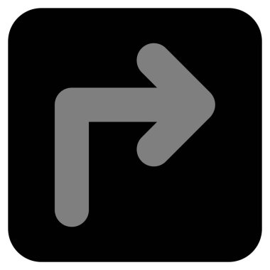 Vektör simge düz kare sağa dönün