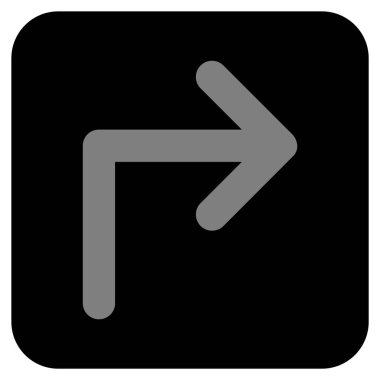 Vektör simge düz kare sağa dönün