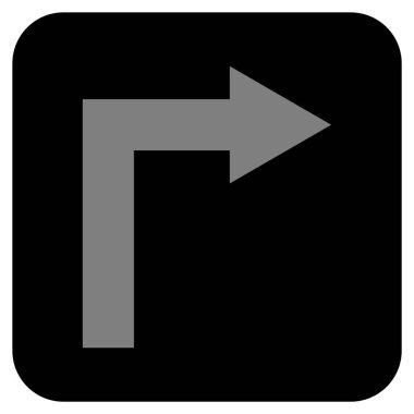 Vektör simge düz kare sağa dönün