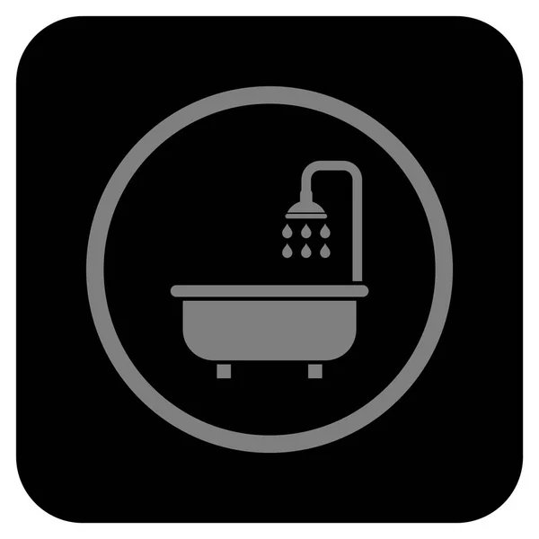 Icono de vector cuadrado plano de baño de ducha — Vector de stock