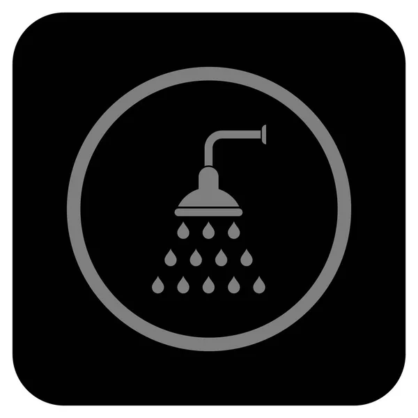 Shower Flat Squared Vector Icon — Stock Vector