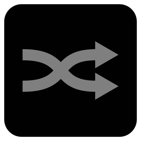 Shuffle Flechas derecha plana cuadrada Vector icono — Vector de stock