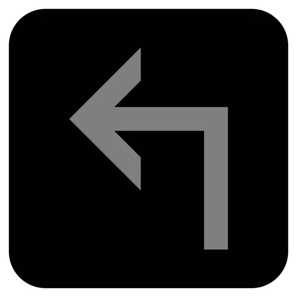 Tournez à gauche Icône vectorielle carrée plate — Image vectorielle
