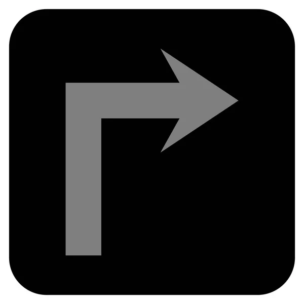 Skręć w prawo, że płaskim kwadrat wektor ikona — Wektor stockowy