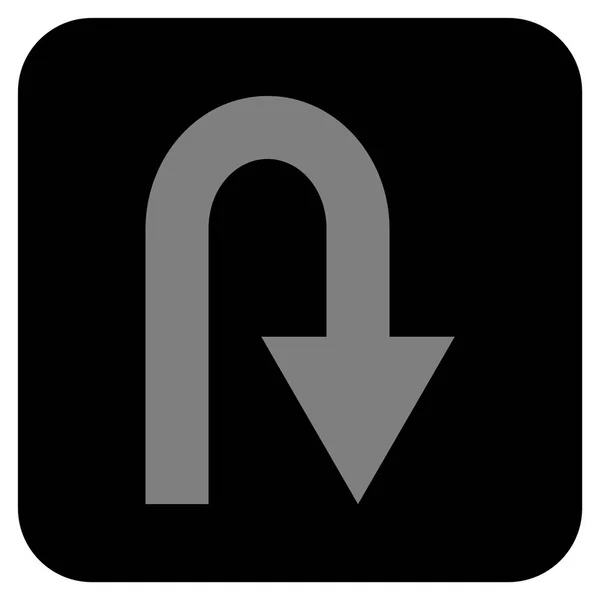 U Turn Platte vierkante Vector Icon — Stockvector