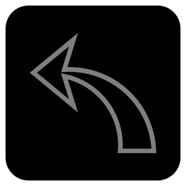 Düz kare vektör simgesi geri al