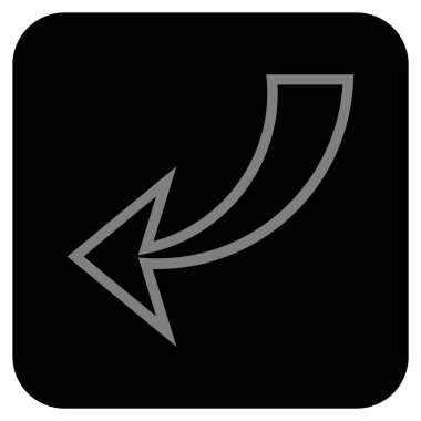 Düz kare vektör simgesi geri al