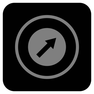 Yukarı sağ yuvarlak ok düz kare vektör simgesi
