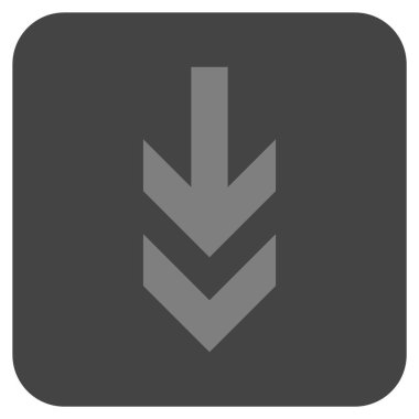 Düz aşağı ok vektör simgesi kare