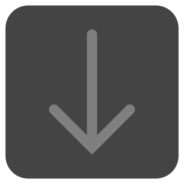 Düz aşağı ok vektör simgesi kare