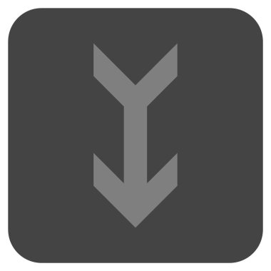 Düz aşağı ok vektör simgesi kare