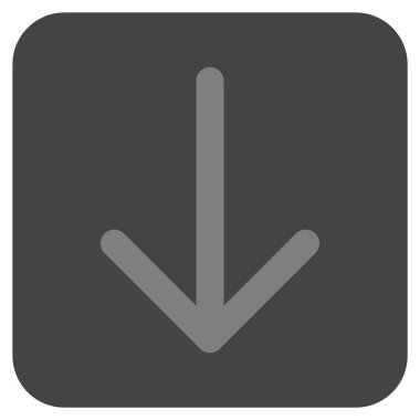 Düz aşağı ok vektör simgesi kare