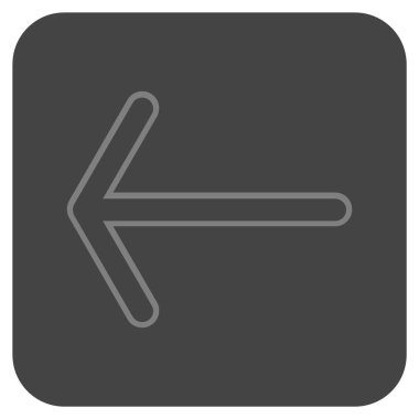 Düz sol ok vektör simgesi kare