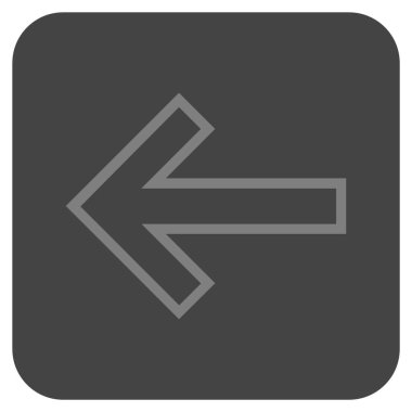 Düz sol ok vektör simgesi kare