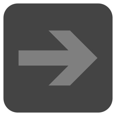 Ok sağ düz vektör simgesi kare