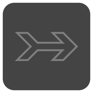 Ok sağ düz vektör simgesi kare