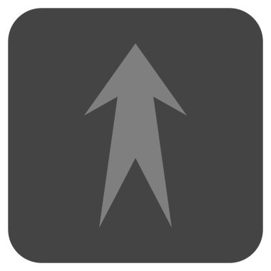 Düz yukarı ok vektör simgesi kare