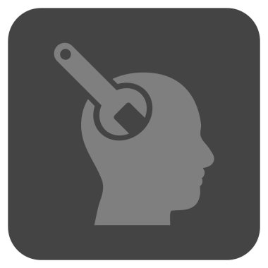 Beyin aracı düz kare vektör simgesi