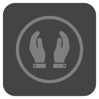 Bakım el düz kare vektör simgesi