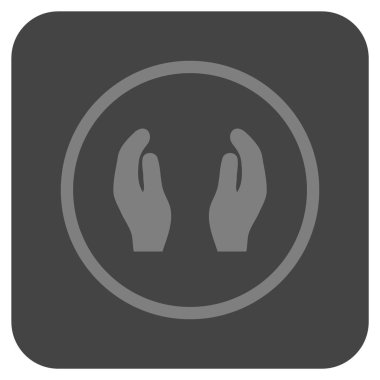 Bakım el düz kare vektör simgesi