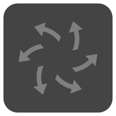 Santrifüj oklar düz kare vektör simgesi