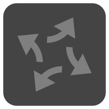 Santrifüj oklar düz kare vektör simgesi