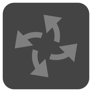 Santrifüj oklar düz kare vektör simgesi